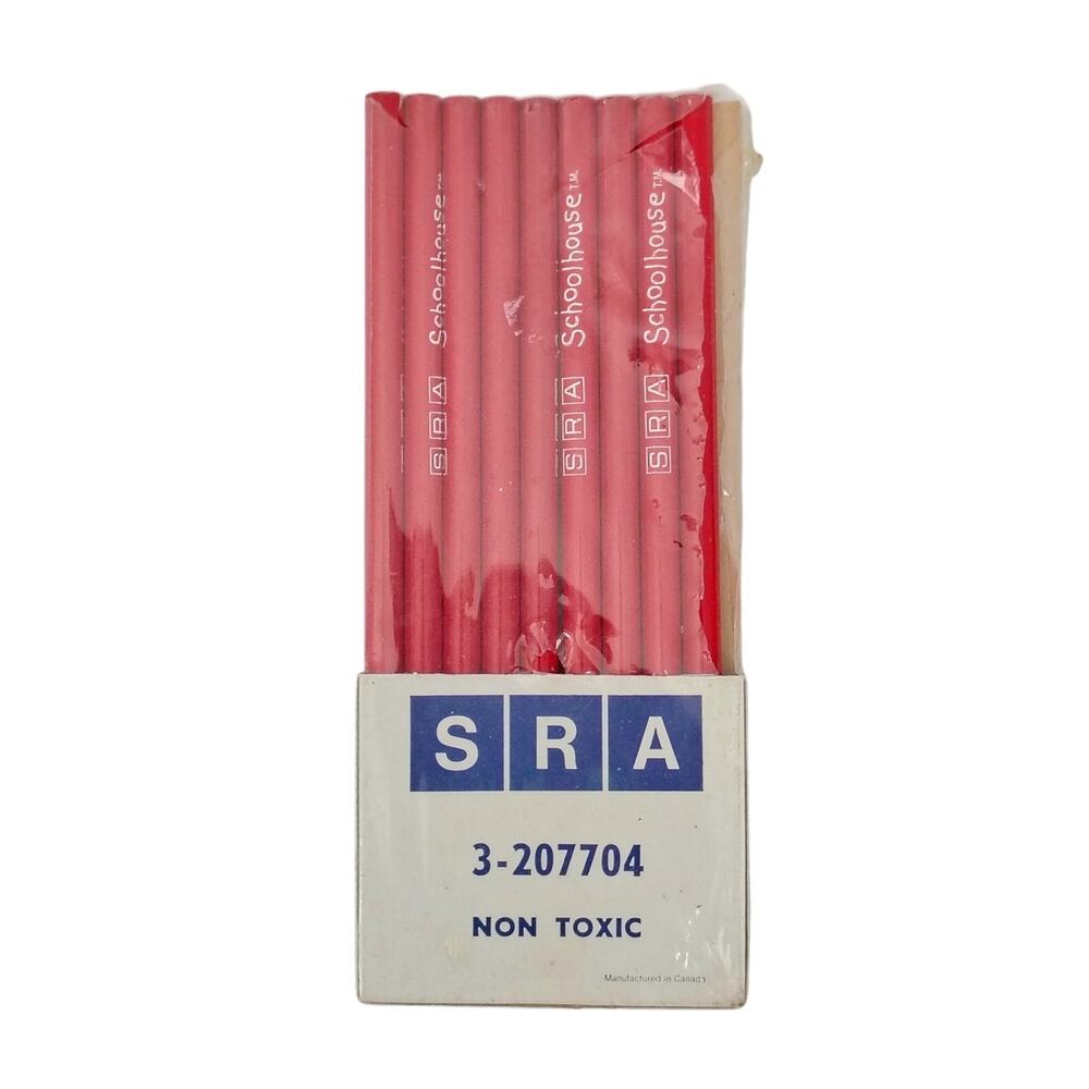 9 Vintage SRA Schoolhouse Red Pencils Nontoxic New Old Stock Writing Utensil